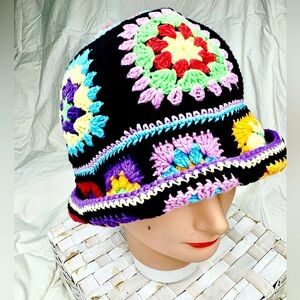 Granny Squares Crochet Bucket Hat